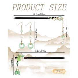 Chinese Hair Sticks Wood Hair Chopsticks Classic Hair Pins Daily Party Use
