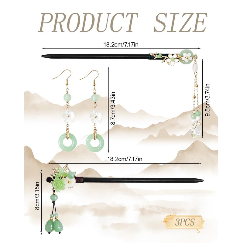 Chinese Hair Sticks Wood Hair Chopsticks Classic Hair Pins Daily