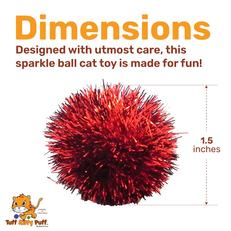 Tuff Kitty Puff Sparkle Ball Cat Toy - (1.5 inch)