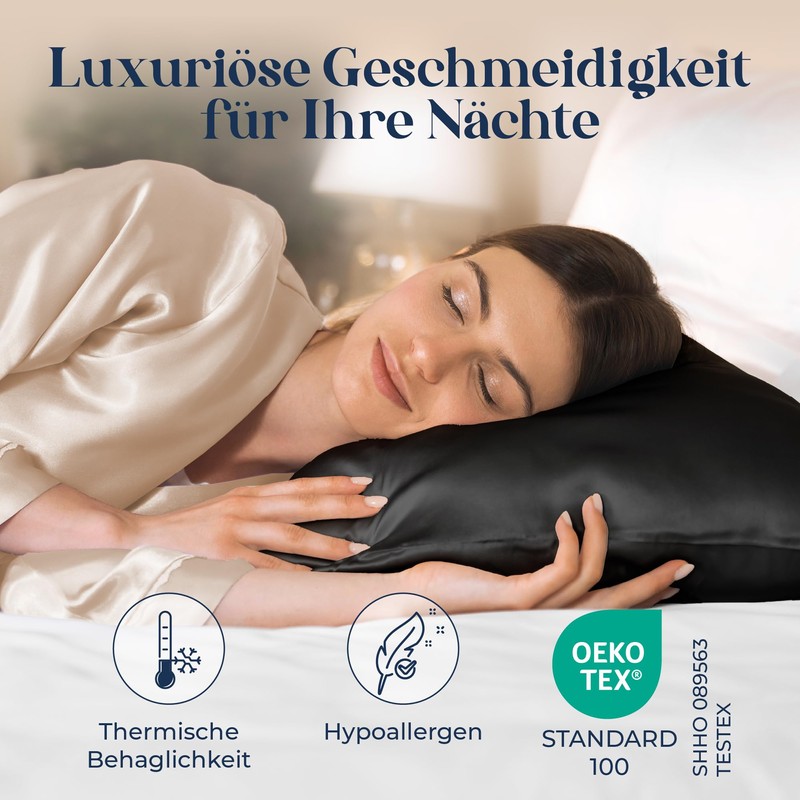 DREAMZIE Silk Pillowcase 40 x 80 cm for Hair and