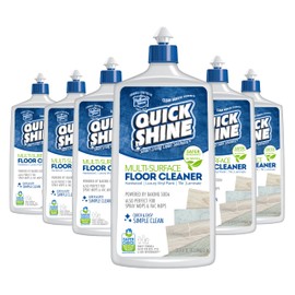 Quick Shine Multi Surface Floor Cleaner 27oz, 6Pk | Ready to Use-Streak Free- No Rinse | Use on Hardwood, Laminate, Luxury Vinyl Plank & Stone | Use in Spray Mops & Vac Mops | Safer Choice Cleaner