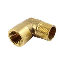 Aexit Brass (hand operated tools) Tone 90 Degree Elbow 3/8 PT Male to 3/8 PT Female Pipe (78ry735qf545) Fitting Coupler