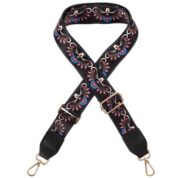 Abaodam Guitar Strap Banjo Shoulder Strap Vintage Printed Adjustable Shoulder