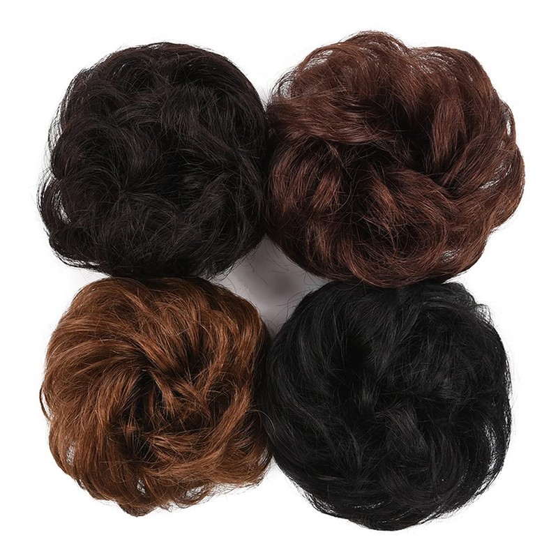 100% cabello humano desordenado moño rizado con cordón para el