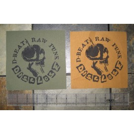 Chat Noir DISCLOSE DIY Crust Punk Patch D-beat fleas and lice Avskum Flux of Pink Indians - 2. Olive Fabric, Black Ink