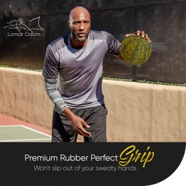 Millenti StreetCred-Lingo Series Indoor/Outdoor Basketballs Size 7-29.5 Premium Rubber Perfect Grip, with Chick Hearn Classic One Liner Basketball Adjectives, Army Green, BB0407RWB