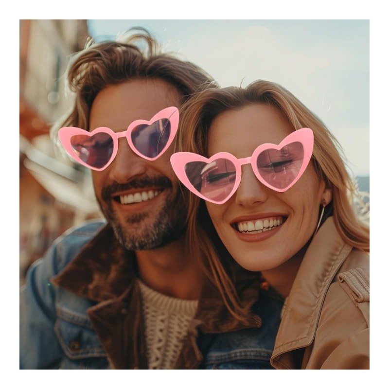 Pink Heart Shaped Sunglasses - Cat Eye Glasses for Girls