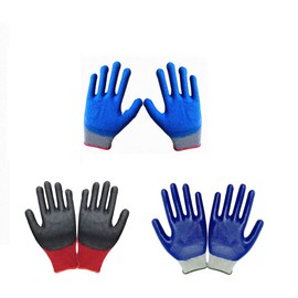 3 Pairs Protective Gloves, Nitrile Palm Coating, Work Gloves, Non-Slip Multipurpose Gloves for Mechanics, Gardening, Building Work, 3 Colors