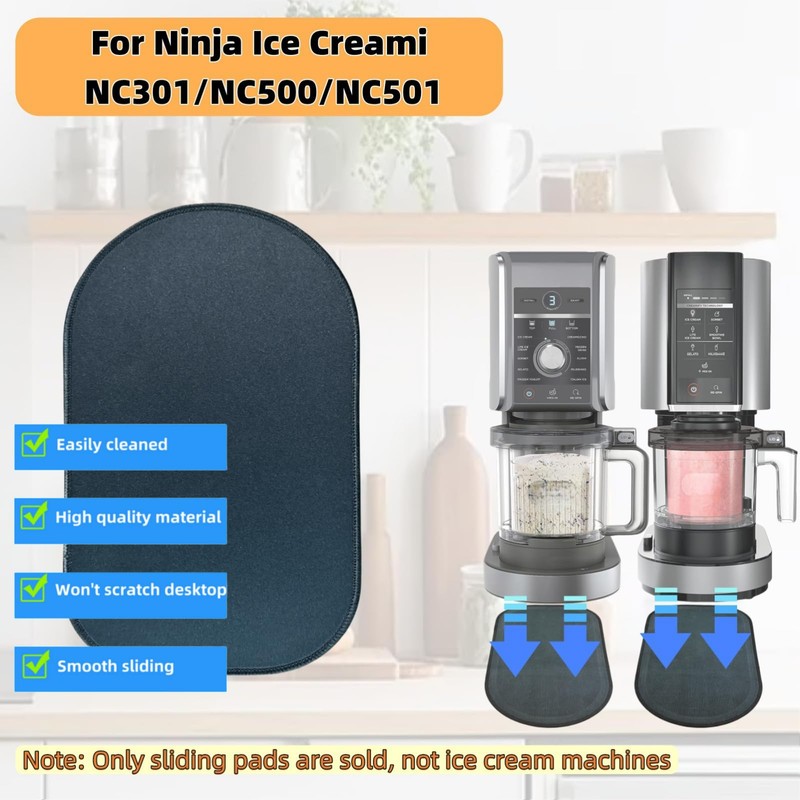 Sliding Pad for Ninja Creami Ice Cream Maker NC301/NC501/NC300,Smooth sliding