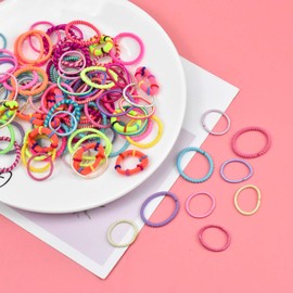 100 Colourful Hair Bobbles for Girls, Elastic Ponytail Holder, Braided Rubber Bands for Hair, Versatile Hair Accessories, Elastic Hair Bands, Colourful