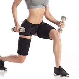 PintoMed Thigh Brace, Thigh Support, Increase Sweat Production, Adjustable, Elastic Neoprene Bandage, Injury Protection For Men And Women For Arms Or Thighs