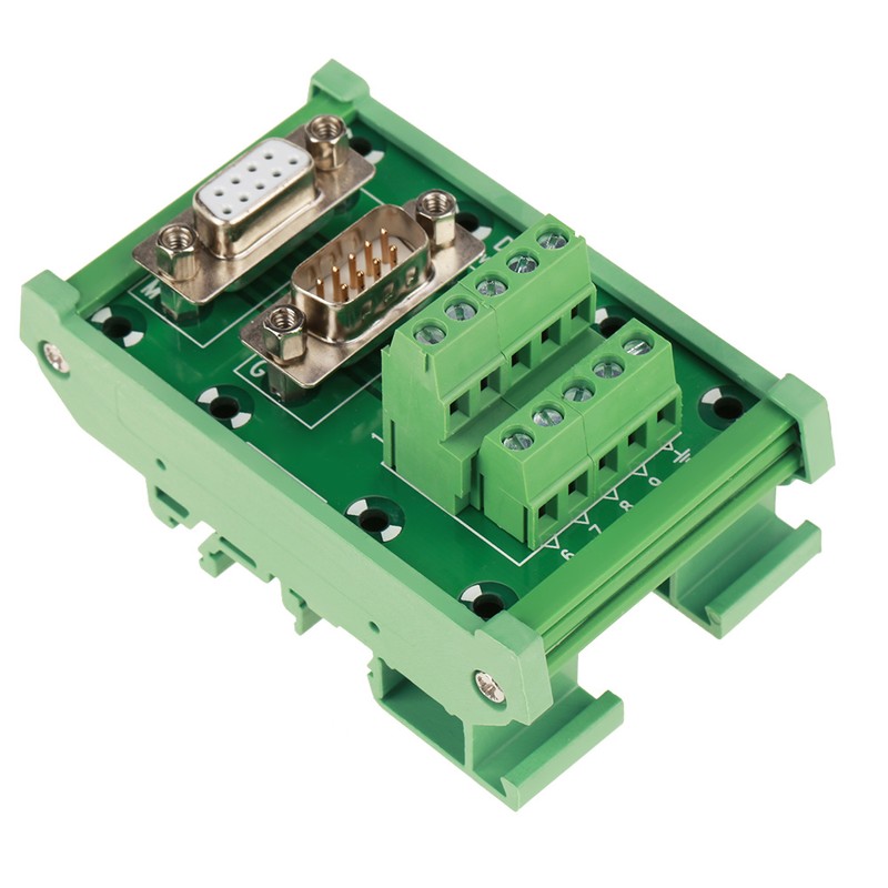 DB9-MG6 DIN Rail Mount Interface Module Male / Female Connector