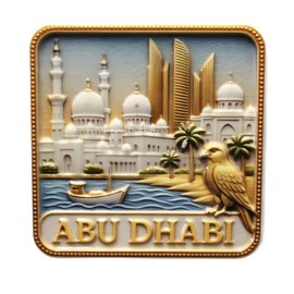3D -ABU DHABI UAE Emirates Fridge Magnet City Souvenir Travel Memory Gift