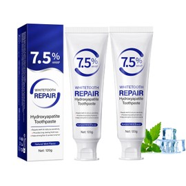 2pcs Hydroxyapatite Toothpaste for Enamel Protection, 7.5 Percent Hydroxyapatite Toothpaste, Daily Protection, Teeth Sensitivity Relief, Long-Lasting Fresh Breath with Gentle Mint