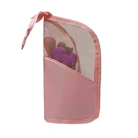 HOLADAWN Makeup Brush Holder Travel, Mesh Cosmetic Organizer Bag with Zipper (Black)