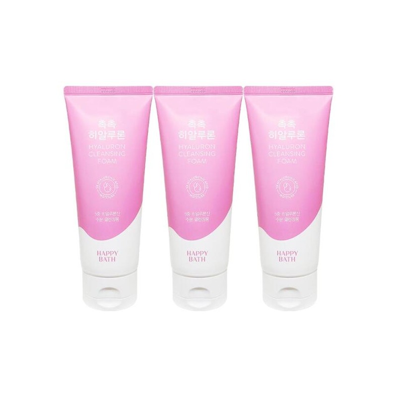 Happybath 해피바스 히알루론 클렌징 폼 촉촉 200g x 3개 Happybath