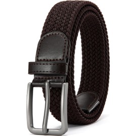 DOOPAI Elastic Stretch Belts for Men Women, Braided Belt Men Elastic, Golf Belts Men Stretch,Brown Belts for Golf Pants Jeans