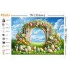 WOLADA Easter Backdrop Easter Lawn Backdrop Flower Arch Easter Egg