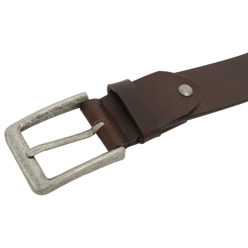 Gusti Kara Plain Leather Belt with Silver Buckle Suit Belt