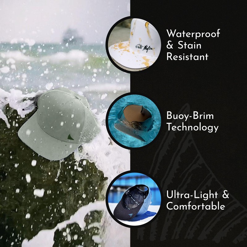 Salt Mafia 6-Panel Curved Brim Water-Resistant Performance Snap Back Hat,