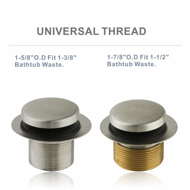 Brushed Nickel Tub Drain Tip-Toe Tub Trim Set Conversion Kit