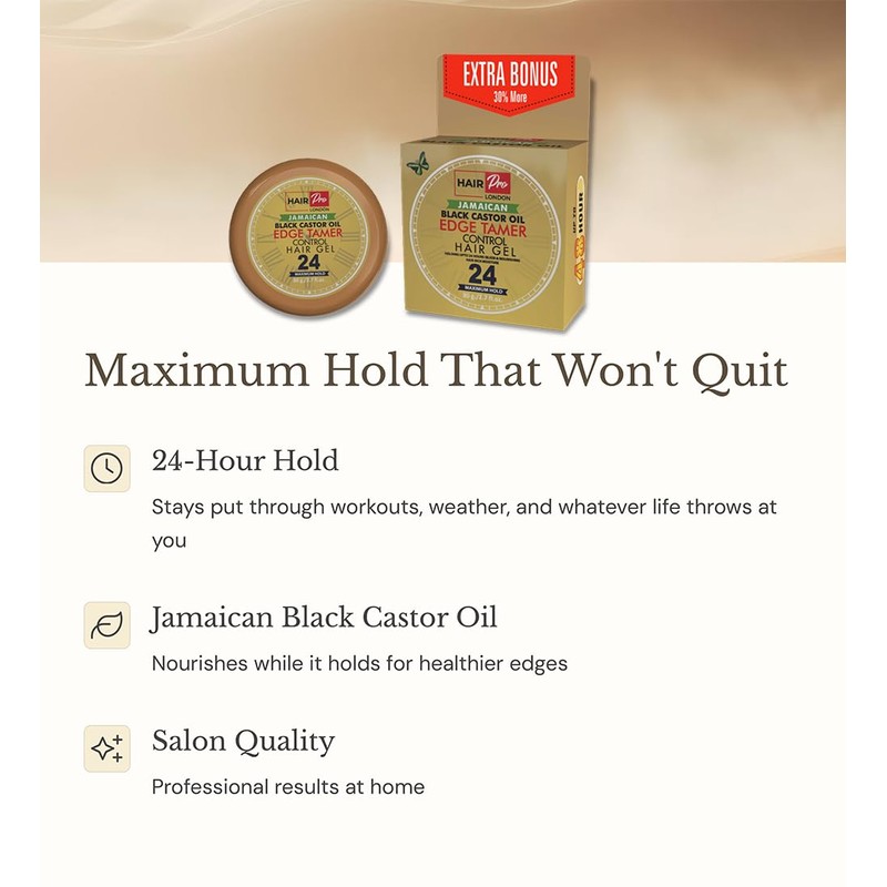 HAIR PRO JAMAICAN BLACK CASTOR OIL EDGE CONTROL GEL MAXIMUM