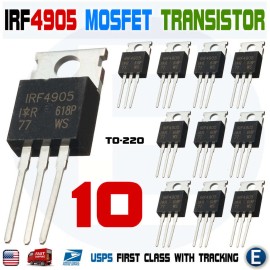International Rectifier 10pcs IRF4905 Transistor IRF4905PBF MOSFET FET P-Channel 55V 75A 200W USA