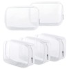 5 Pack Clear Plastic Zippered Toiletry Carry Pouch TSA Approved