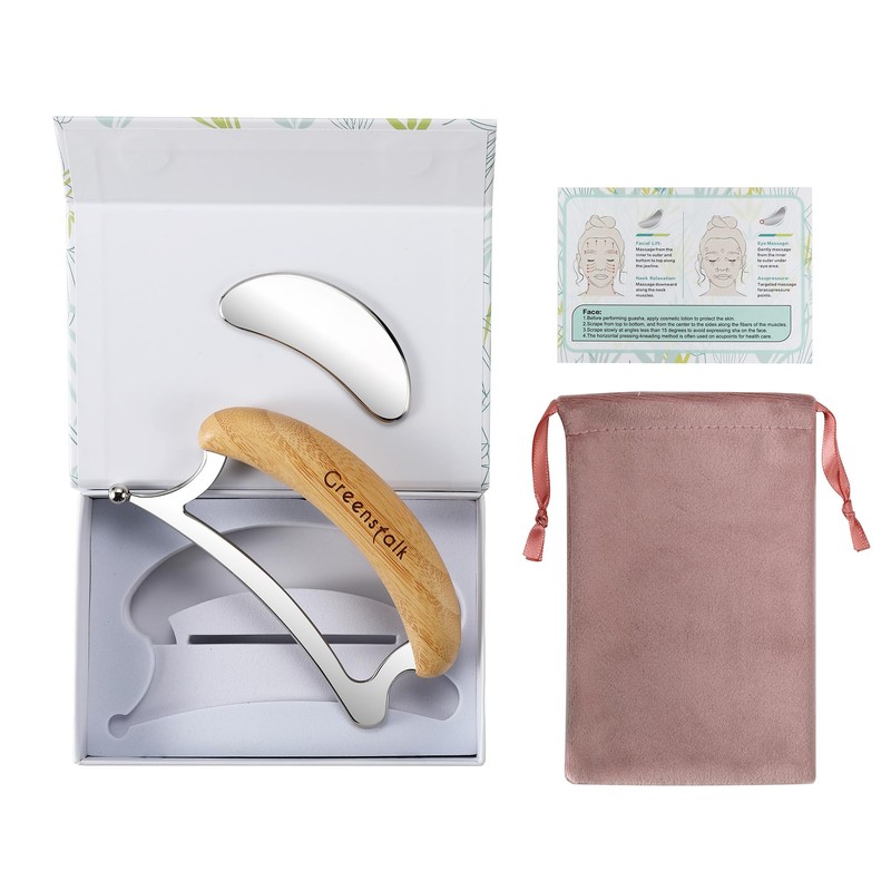 2 in 1 Stainless Steel Gua Sha Massage Tool Set