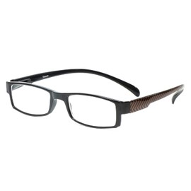 Calabria 762 Around the Neck Hanging Reading Glasses +2.00 Black Orange Stripes Men Women Durable Trendy Readers Long Temple