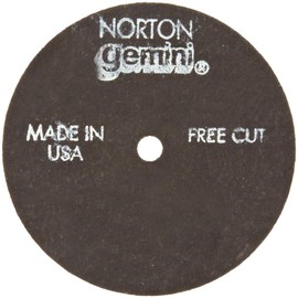 Norton Gemini Fast Cut Small Diameter Reinforced Abrasive Flat Cut-off Wheel, Type 01, Aluminum Oxide, 1/4" Arbor, 3" Diameter x 1/8" Thickness (Pack of 1)