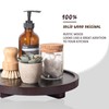 Round Decorative Tray Wood Bathroom Counter Organizer Farmhouse Kitchen Decor
