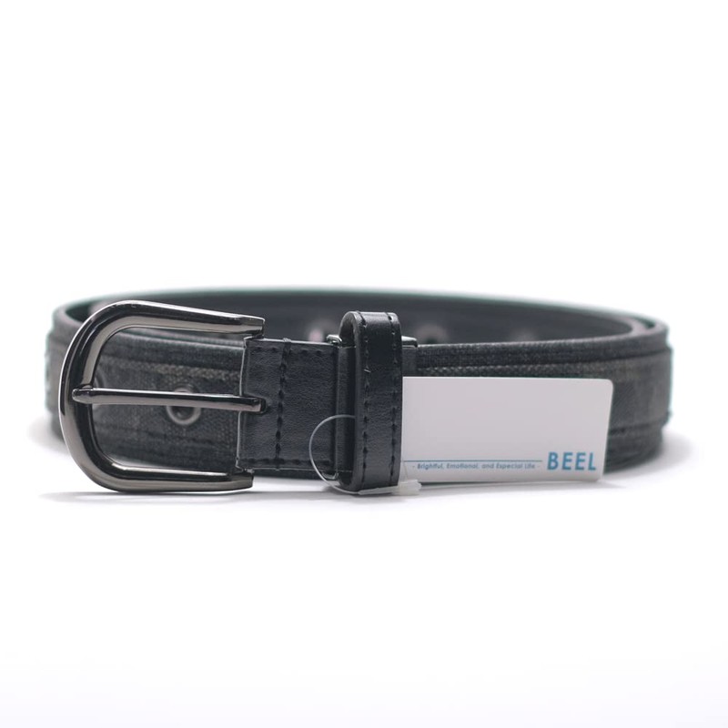 BEEL Men's Consecutive Pinhole Camouflage Pattern Belt, Synthetic Leather, Casual,
