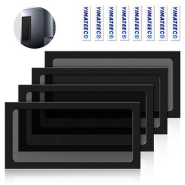 YIMATEECO Dust Filter, PC Fan Covers, 240 mm, Magnetic Dust Filter for Computer Cooler Fan, Router, PVC 50 Mesh, PC Fan, PC Cooler Fan Grille (PVC PRO, 120 x 240 mm, Pack of 4, Black)