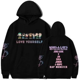 Kpop Jungkook Suga Jimin V Rap Jhope Jin Hoodie Sweatshirts Love Yourself Hoodies Sweater Merch Merchandise