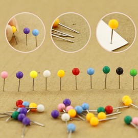 500 Pcs Map Push Pins Map Tacks, 1/8 Inch 10 Colors Round Head Tacks with Steel Points Dress Pins Poster Pins Map Pins with Coloured Heads for World Map Cork Board Fabric Marking Dressmaking