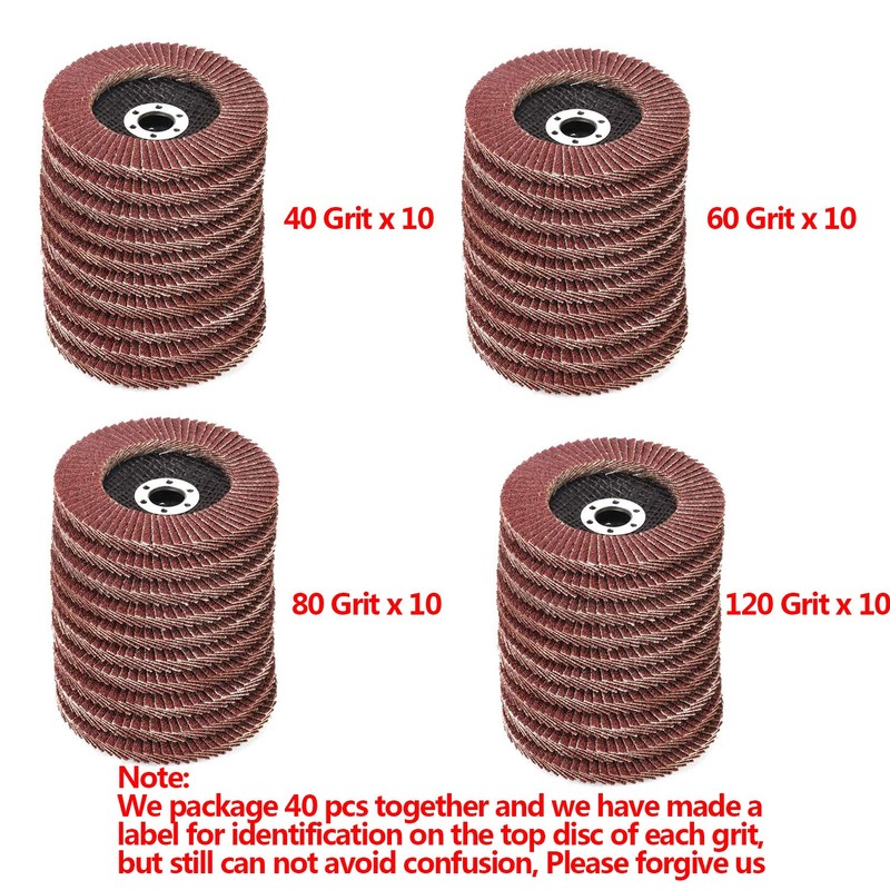 Flap Discs 40 PCS 4.5 Inch - 40 60 80