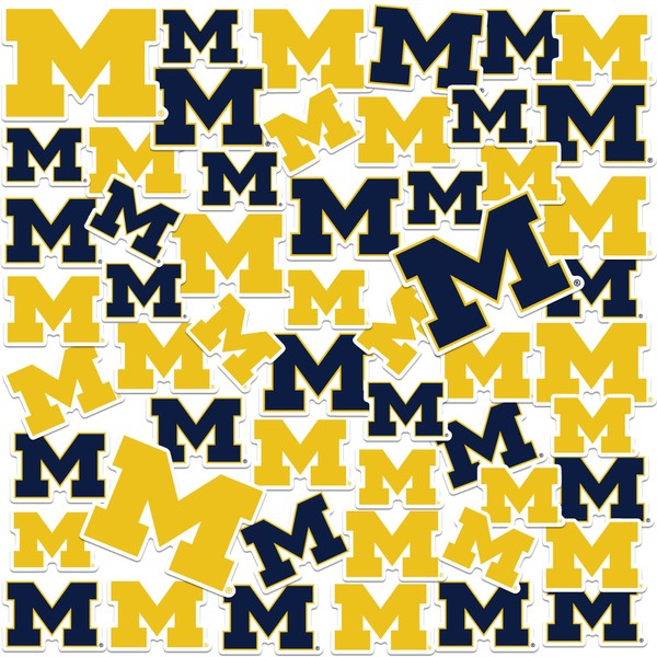 University of Michigan Primary Logo 50ct Vinyl Large Deluxe Stickers