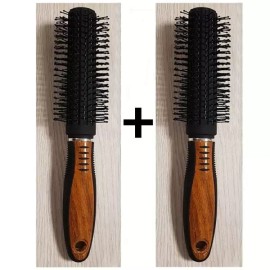 sp_무늬목 헤어롤빗 2개 헤어브러쉬 에어브러쉬 Stripe Pattern Hair Roll Comb 2 pieces Hair Brush Air Brush