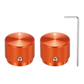 MECCANIXITY 2 Pcs Aluminium Potentiometer Knobs, 1/4" (6mm) Universal Volume Tone Control Knobs with Arrow Indicator for Guitar, 3/5" Red(20x15.5mm)