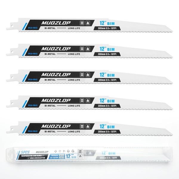 MUOZLOP 5 Pack 300 mm Reciprocating Saw Blades Set, 8