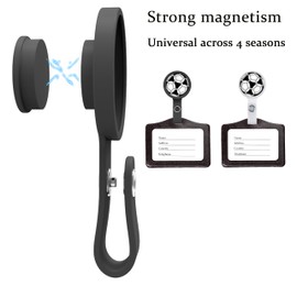 2 Pack Magnetic ID Name Badge Holder - Football Design Strong Magnetism Badge Holder for Nurse Doctor Teacher Office Worker to Keep Clothes Neat (Football)