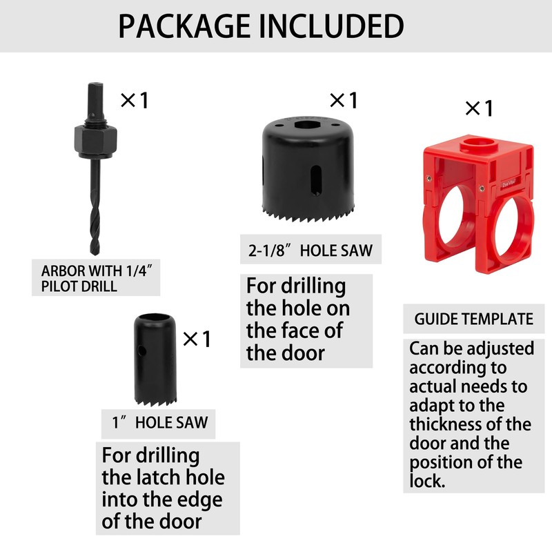 RKK Door Lock Installation Kit, Door Lock Carbon Steel Hole