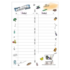 PRICARO Comic Magnetic Shopping List A6 25 Sheets x 5