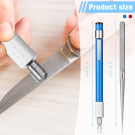 2 Pieces Diamond Retractable Knife Sharpener Steel Sharpening Rod for Kitchen Outdoor Serrated Stick Tools (Sky Blue, Red)