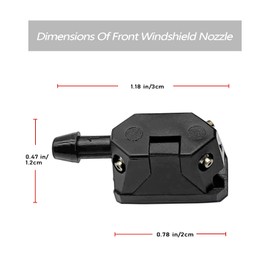 2 PCS Front Windshield Washer Nozzle Kit Sprayer Spurter Straight Pillar, 4 Holes Straight Column Water Spray Nozzle, Universal Windshield Washer Nozzle Arm Mounted Jets Nozzles.