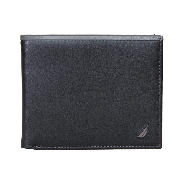 Nautica Men's Pop Color Bifold Leather Wallet with 6 slots,