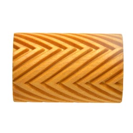 MKM Pottery Tools Wood Large Handle Rollers for Clay (RL-006 Big Zig Zag)