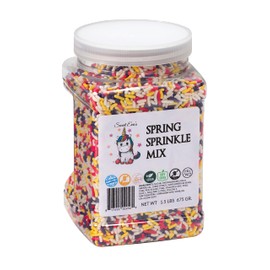 SPRING SPRINKLE MIX-Dairy Free,Soy Free, Gluten -free,Egg Free,Nuts Free,Kosher,Vegan,Sprinkle Medley Mix,For Baking,Decorating,Cookies,Cupcakes,Cakes,Topping,Jimmies,Large,Bulk Candy,Sugar Shapes