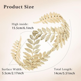 LeapBeast 4 Pezzi Gold Headpiece Headband Bride, Roman Goddess Headband, Laurel Wreath, Golden Hair Accessories Women, for Wedding, Party, Dance Party, Fashion Show, 7 Pieces, Headpiece